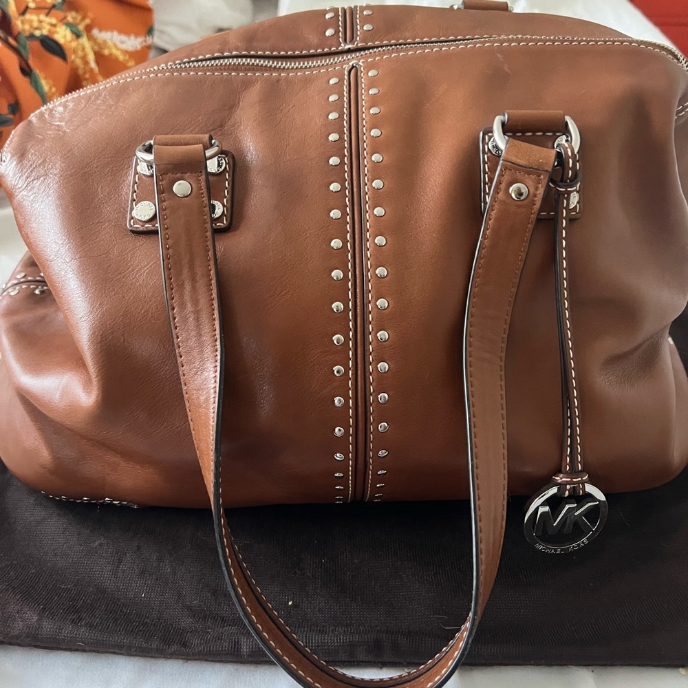 Leather MK Weekender Bag